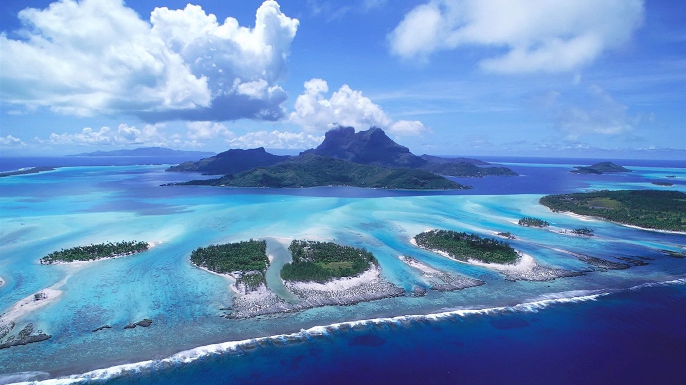 Blue sea coast landscape écran HD #20 - 1366x768