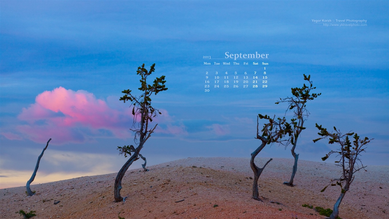September 2013 Kalender Wallpaper (1) #6 - 1366x768