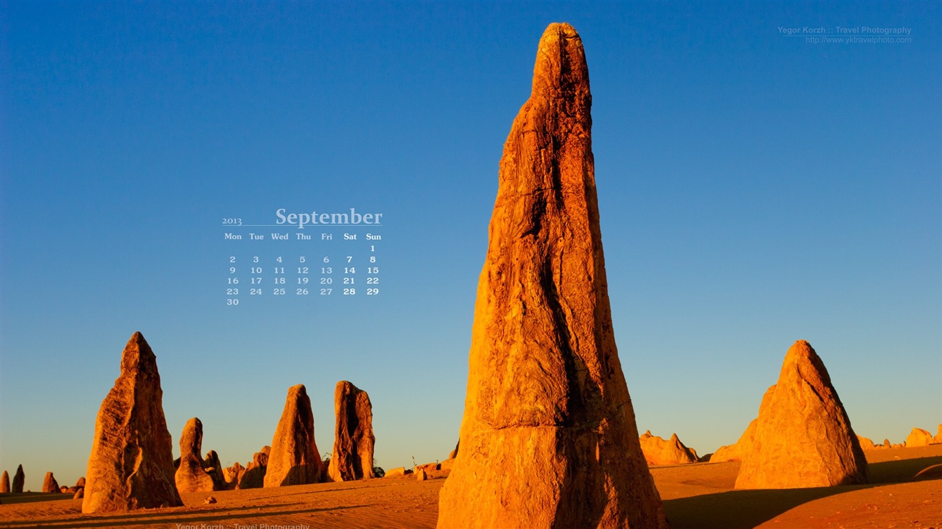 2013年9月 月曆壁紙(一) #8 - 1366x768