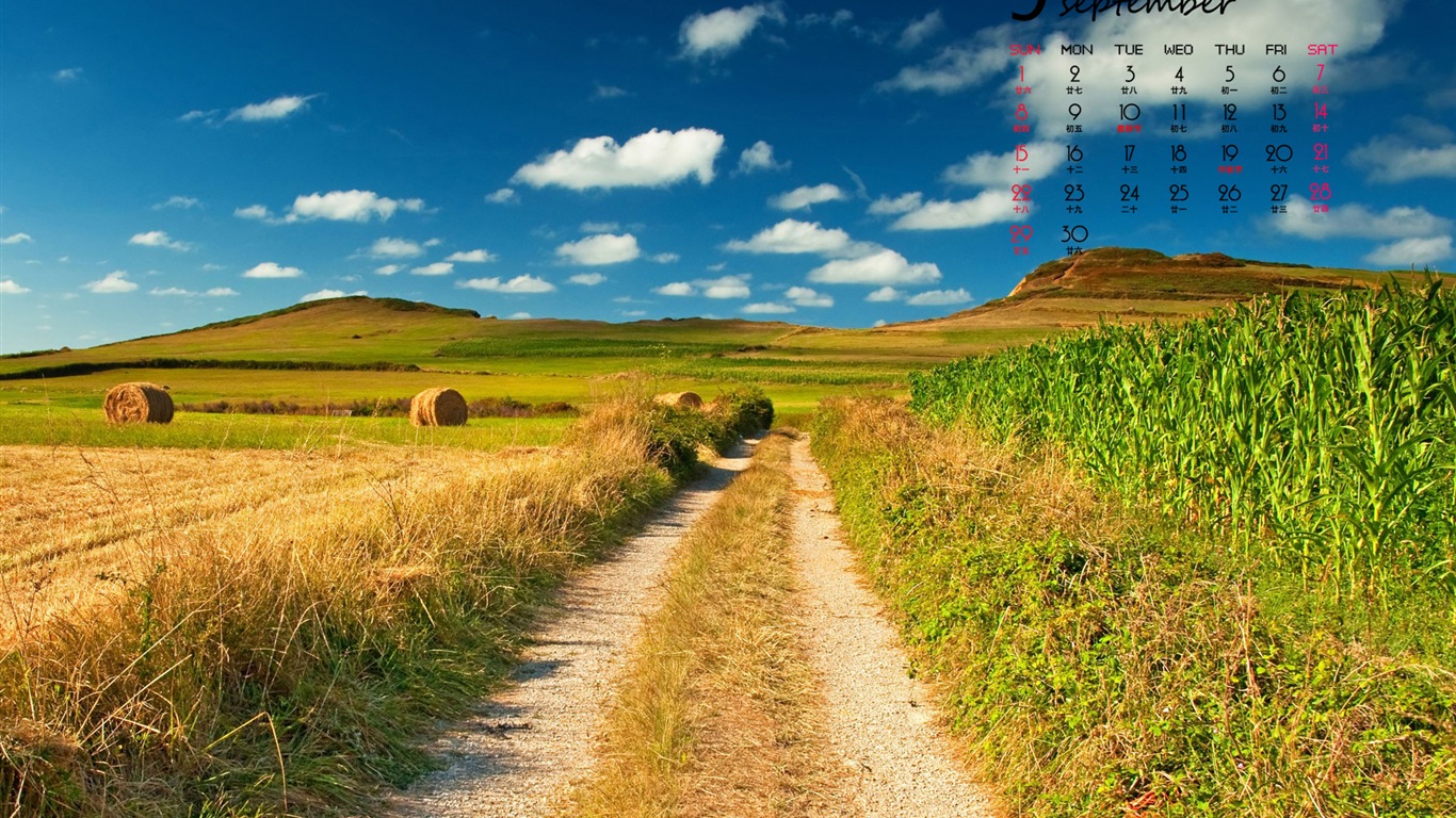 2013年9月 月曆壁紙(一) #17 - 1366x768
