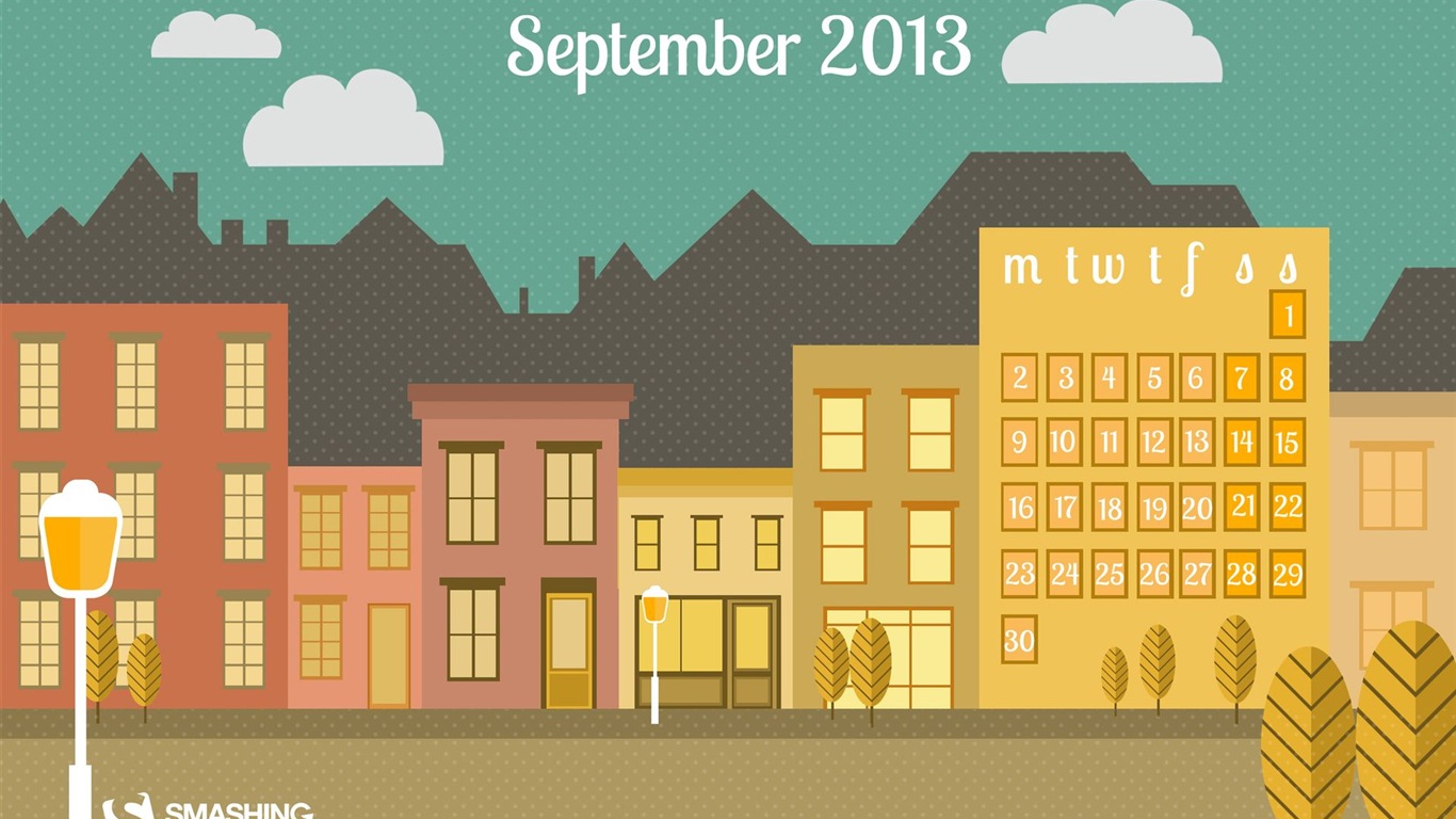 2013年9月 月曆壁紙(二) #16 - 1366x768