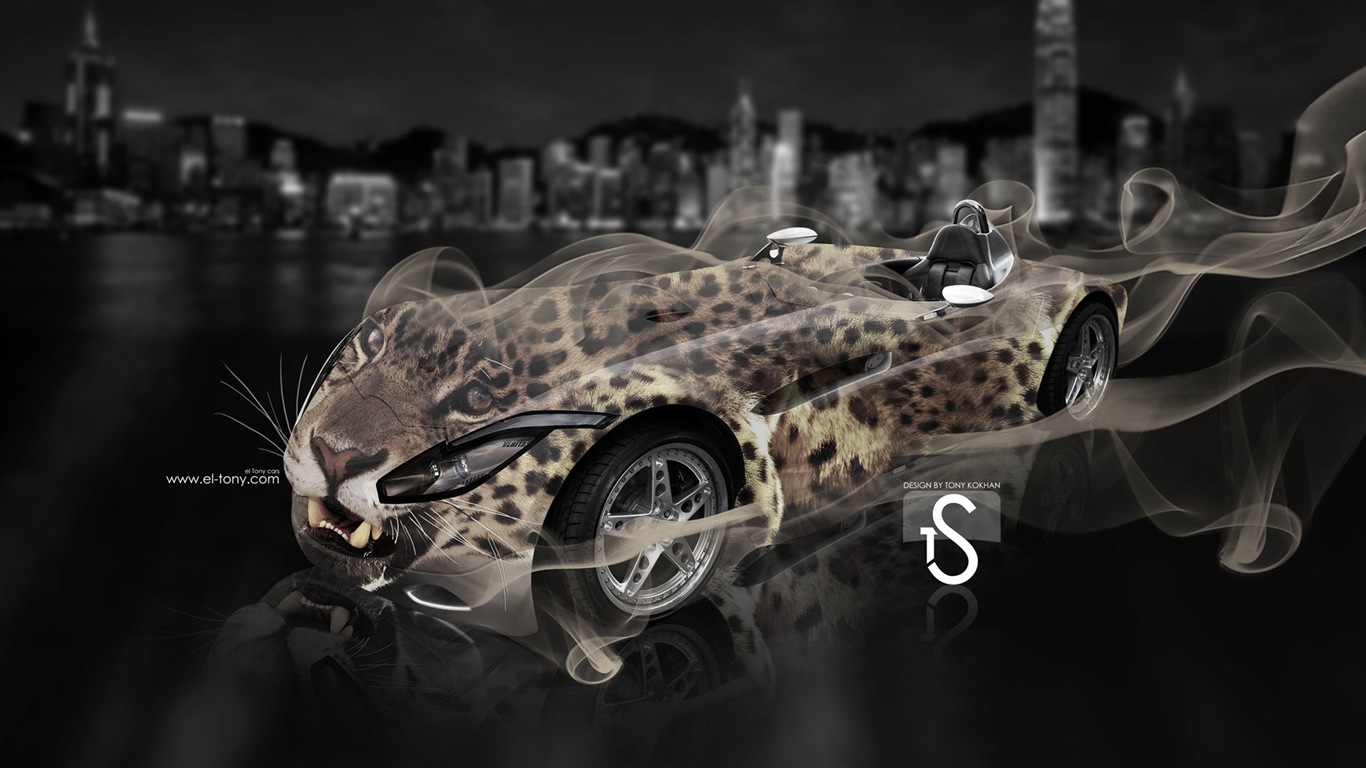 Creative fond d'écran de conception de voiture de rêve, Faune automobile #2 - 1366x768