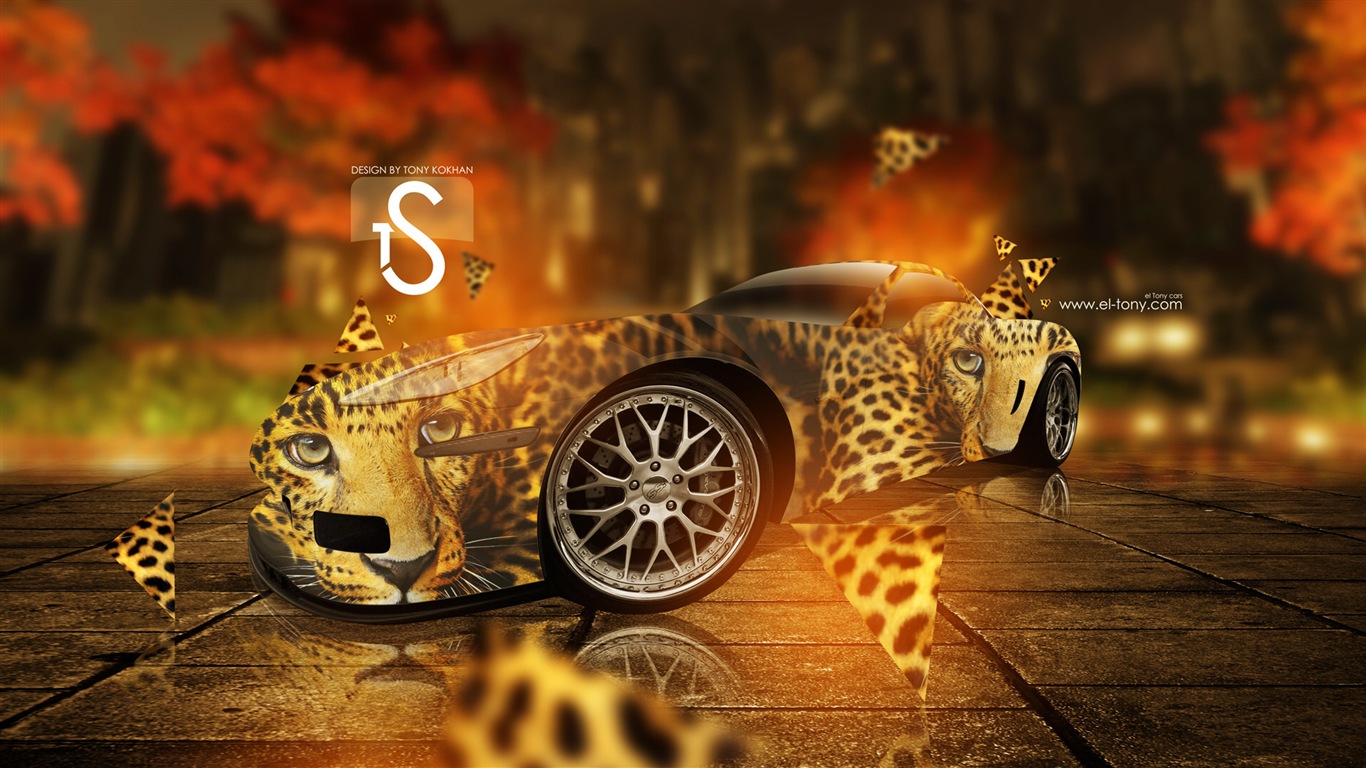 Creative fond d'écran de conception de voiture de rêve, Faune automobile #4 - 1366x768