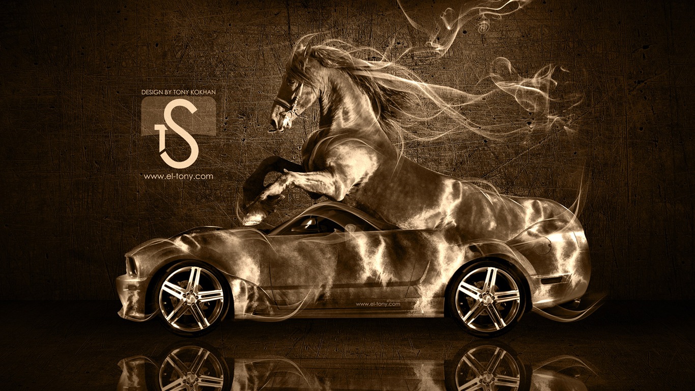 夢幻創意汽車設計壁紙，動物汽車 #8 - 1366x768