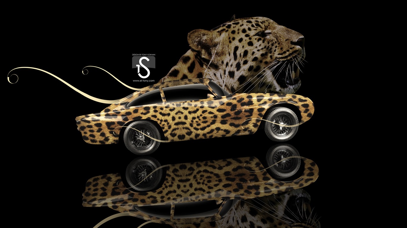 夢幻創意汽車設計壁紙，動物汽車 #9 - 1366x768