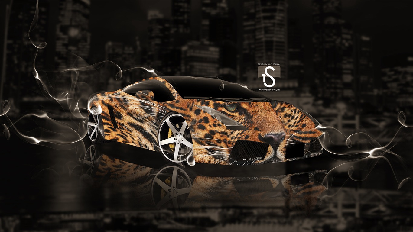 梦幻创意汽车设计壁纸，动物汽车10 - 1366x768