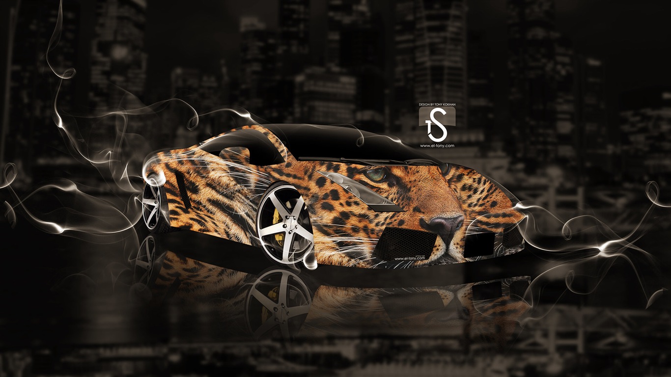 夢幻創意汽車設計壁紙，動物汽車 #10 - 1366x768