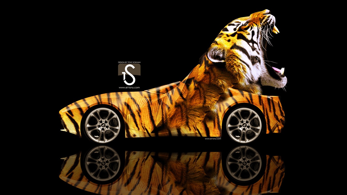夢幻創意汽車設計壁紙，動物汽車 #20 - 1366x768