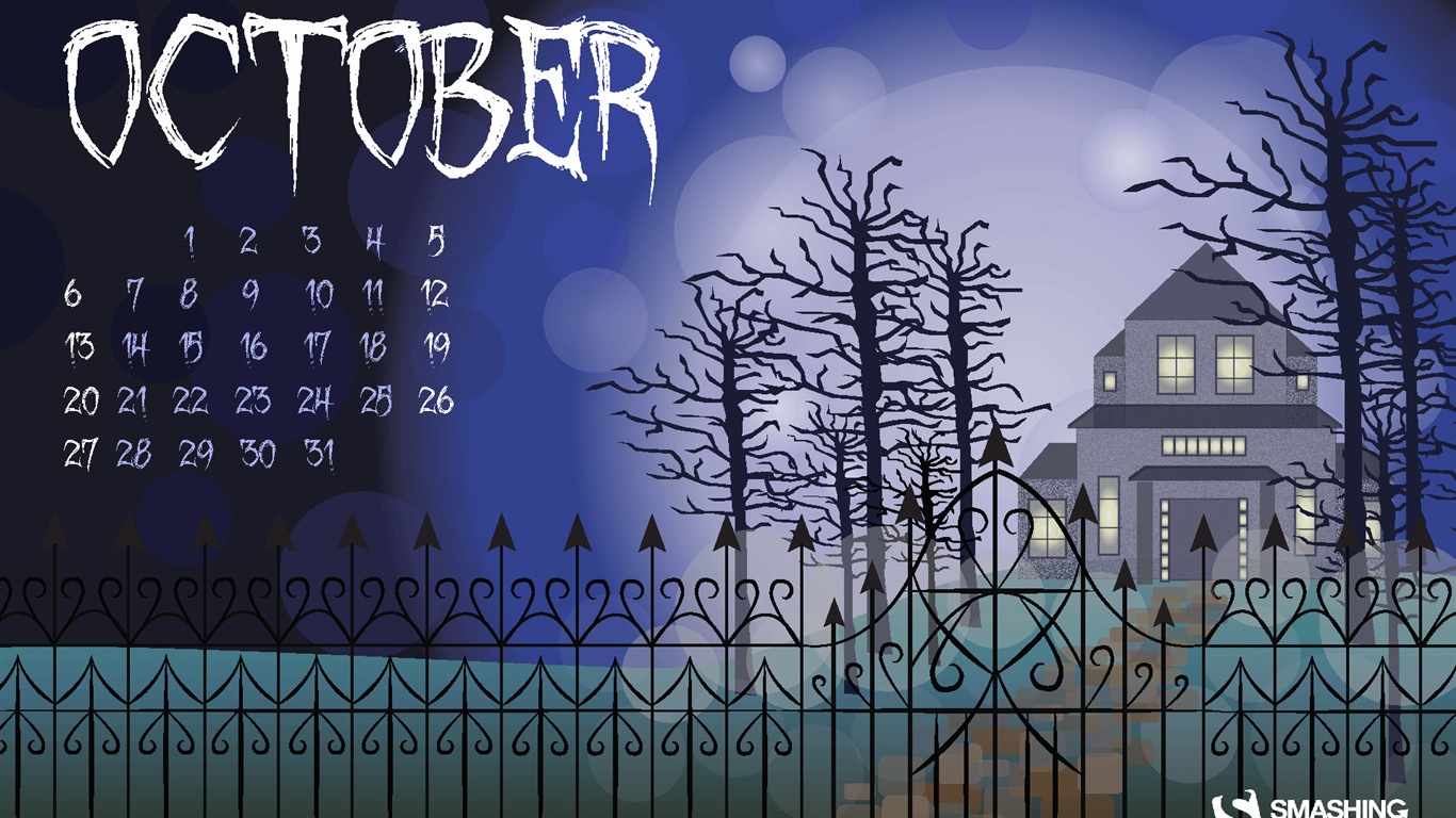 2013年10月 月曆壁紙(二) #1 - 1366x768