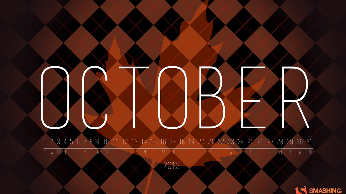 October 2013 calendar wallpaper (2) #7 - 1366x768