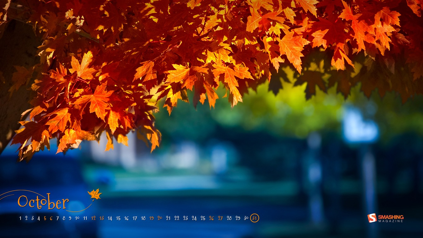 2013年10月 月曆壁紙(二) #12 - 1366x768