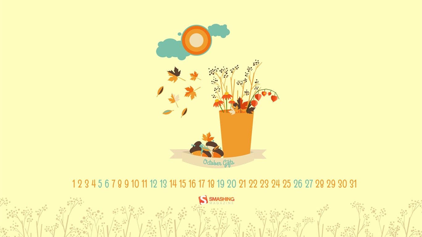 2013年10月 月曆壁紙(二) #16 - 1366x768