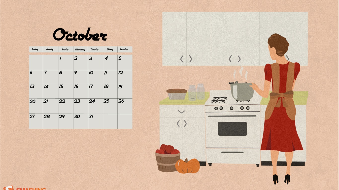 2013年10月 月曆壁紙(二) #17 - 1366x768