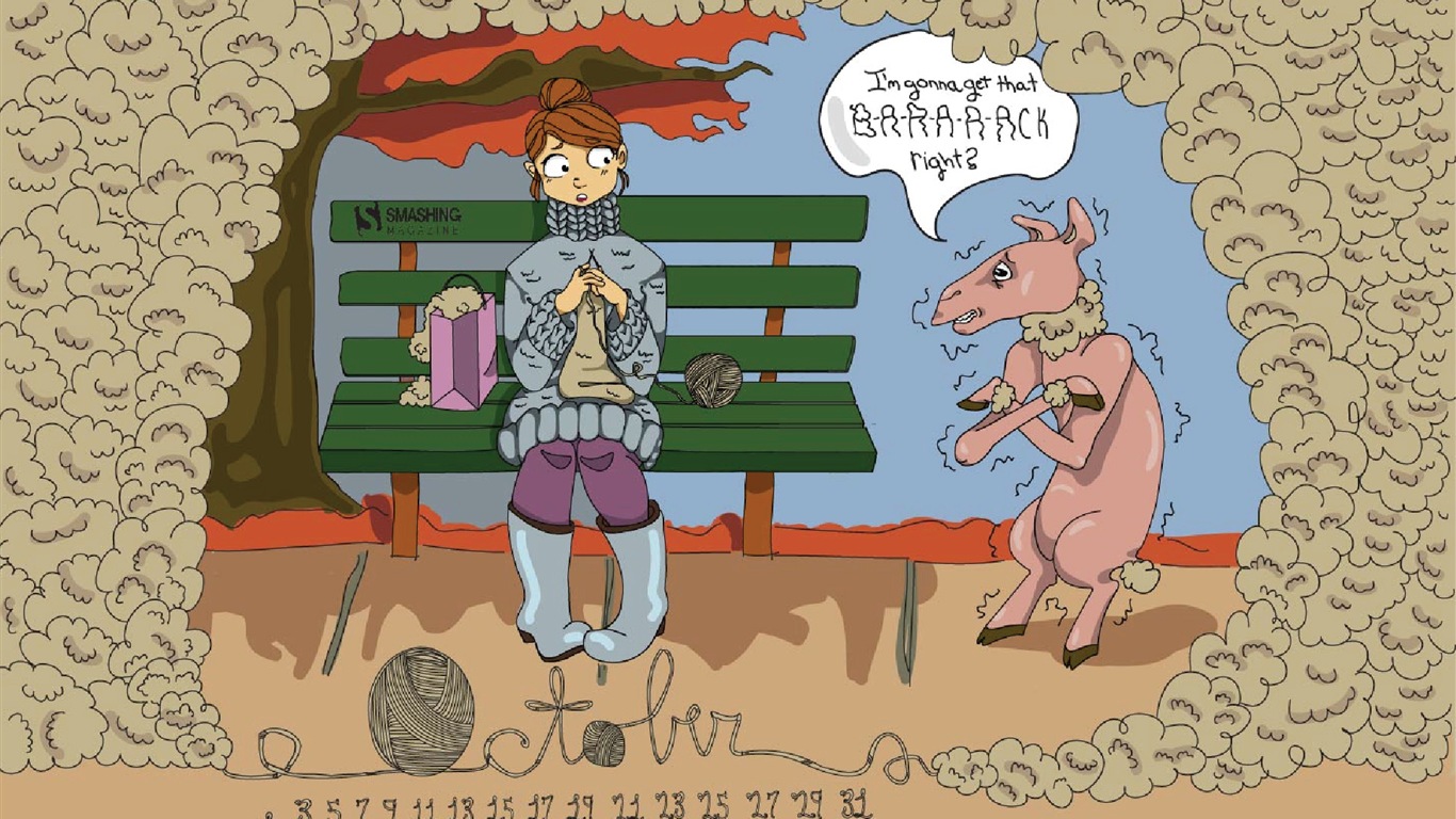 2013年10月 月曆壁紙(二) #18 - 1366x768