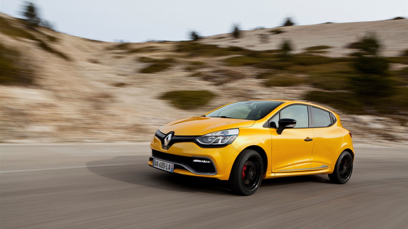 2013 Renault Clio RS 200 de couleur jaune voitures fonds d'écran HD #2 - 1366x768