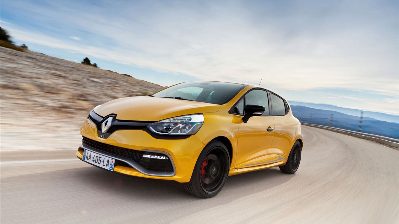 2013 Renault Clio RS 200 amarillo del color del coche HD fondos de pantalla #12 - 1366x768