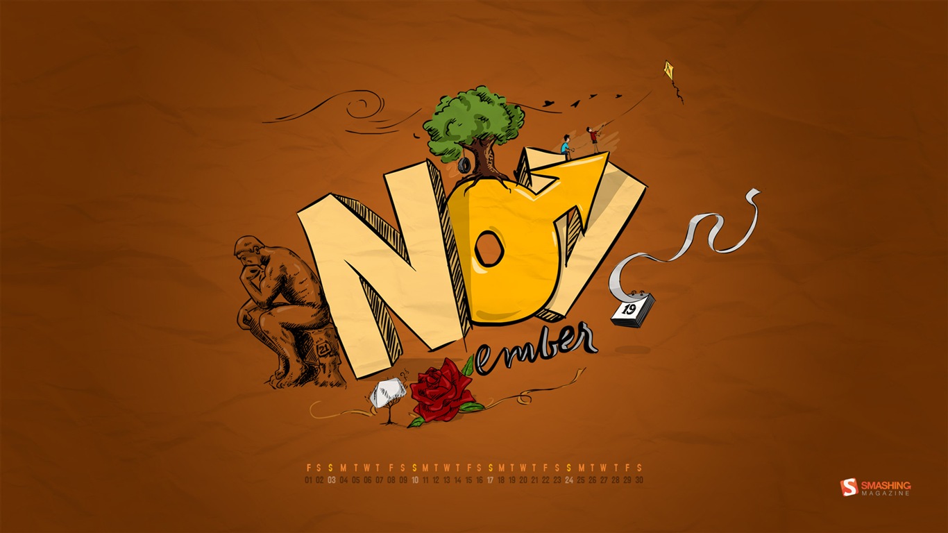 November 2013 Calendar wallpaper (1) #6 - 1366x768