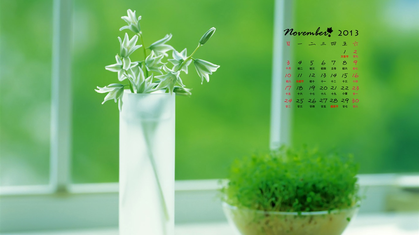 November 2013 Calendar wallpaper (1) #7 - 1366x768