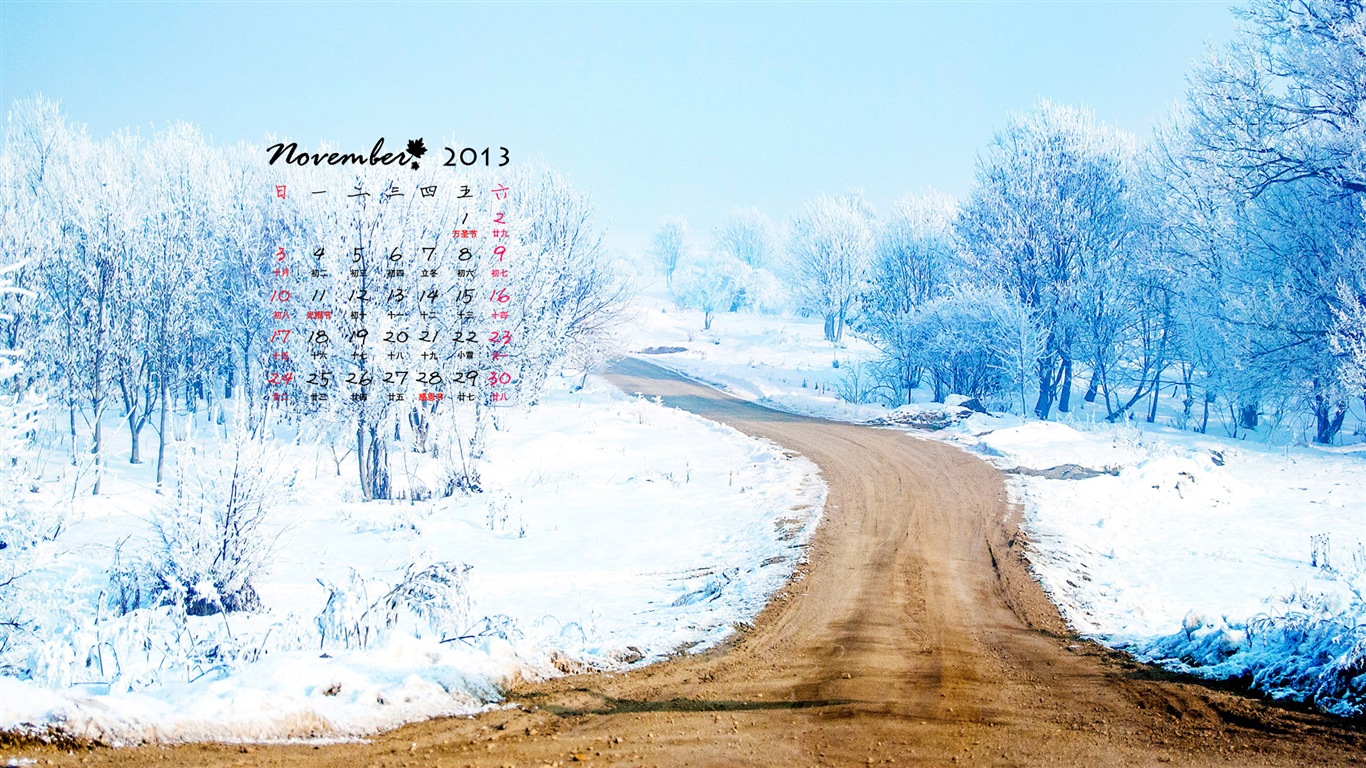 November 2013 Calendar wallpaper (1) #15 - 1366x768