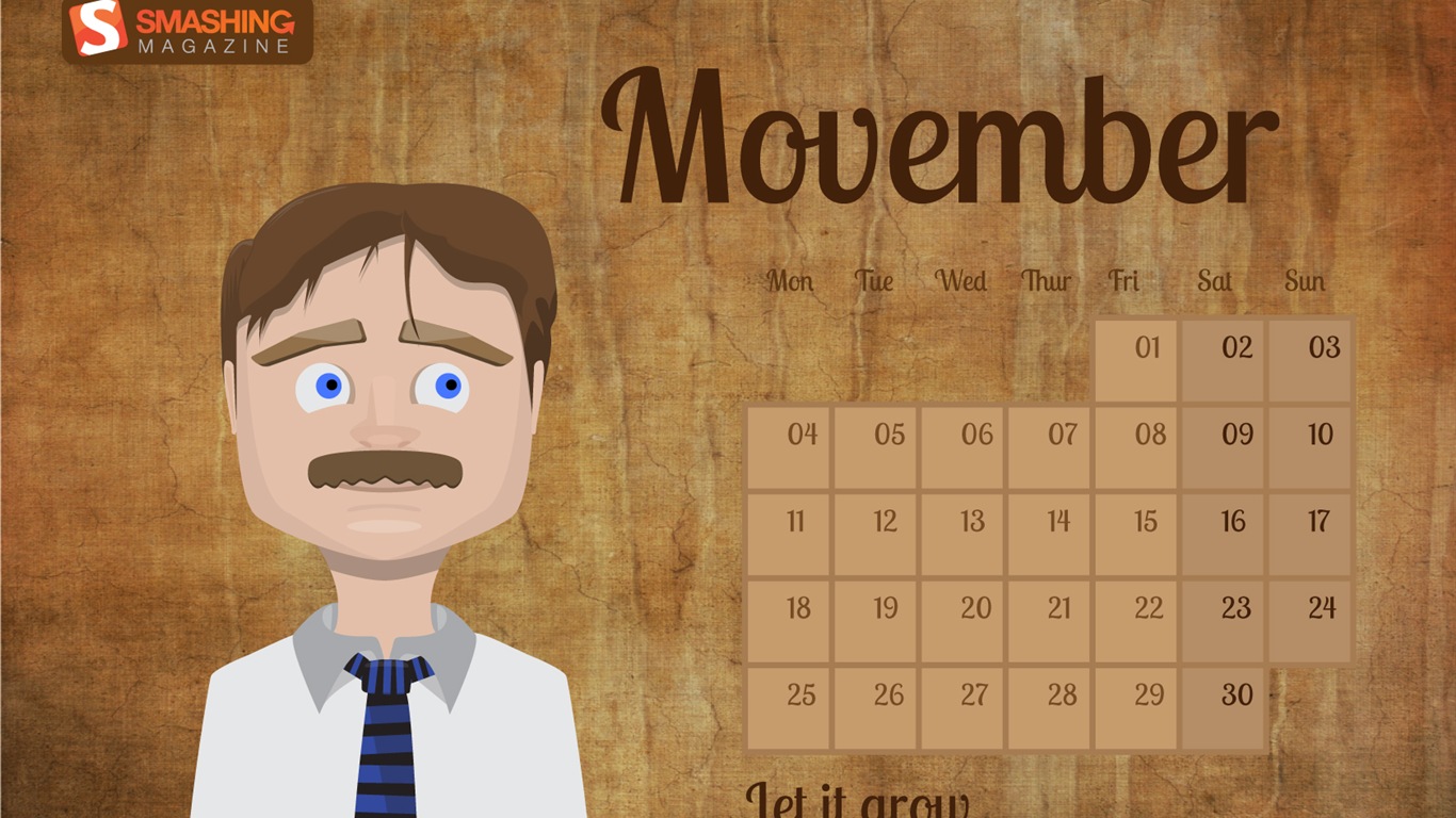 Novembre 2013 Calendar Wallpaper (2) #2 - 1366x768