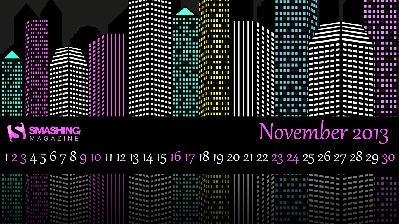 Novembre 2013 Calendar Wallpaper (2) #16 - 1366x768