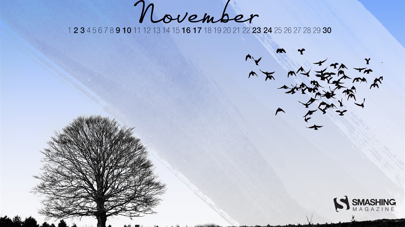 2013年11月 月曆壁紙(二) #17 - 1366x768