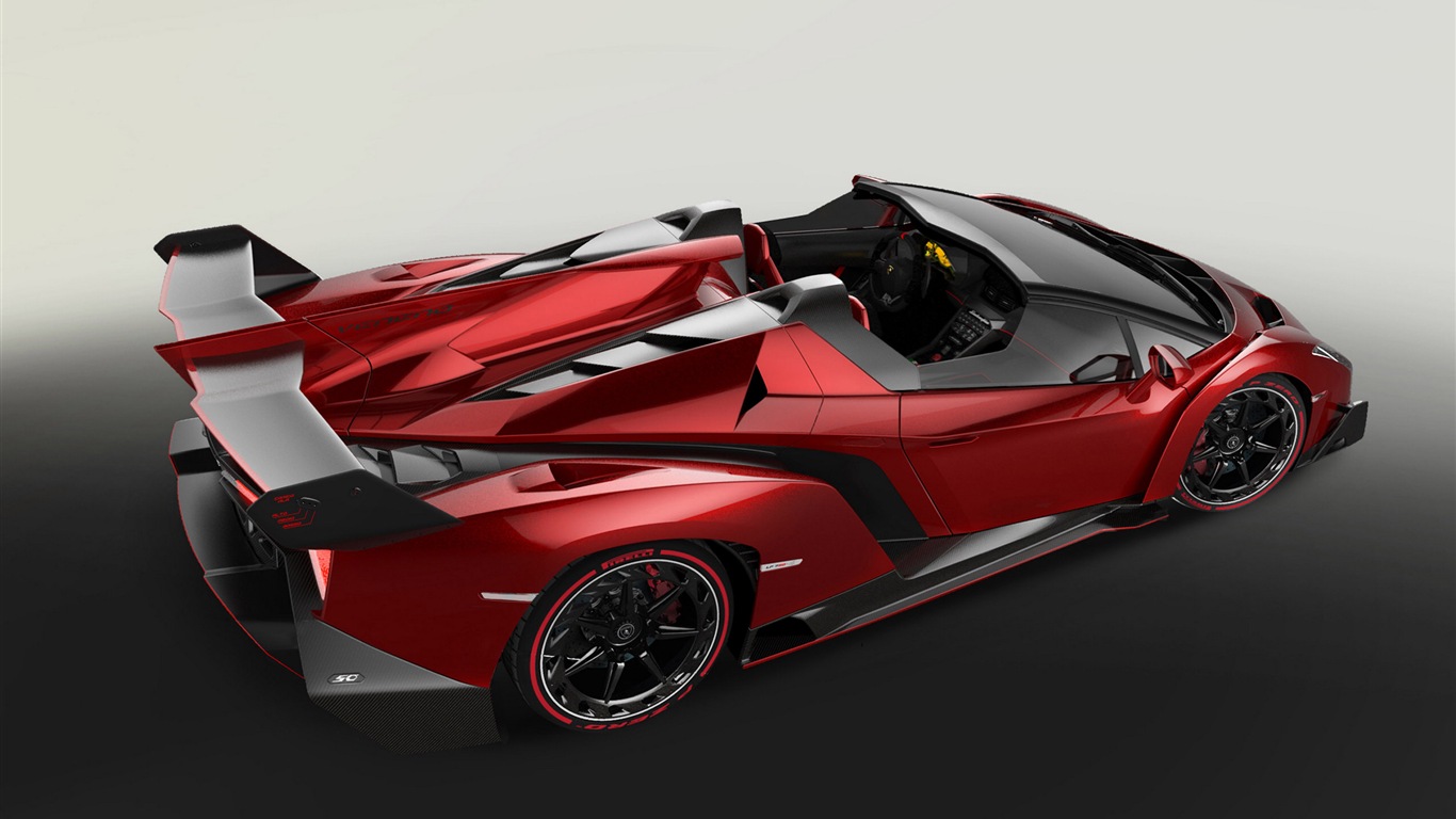 2014 Lamborghini Roadster Veneno rojo supercar HD wallpapers #6 - 1366x768