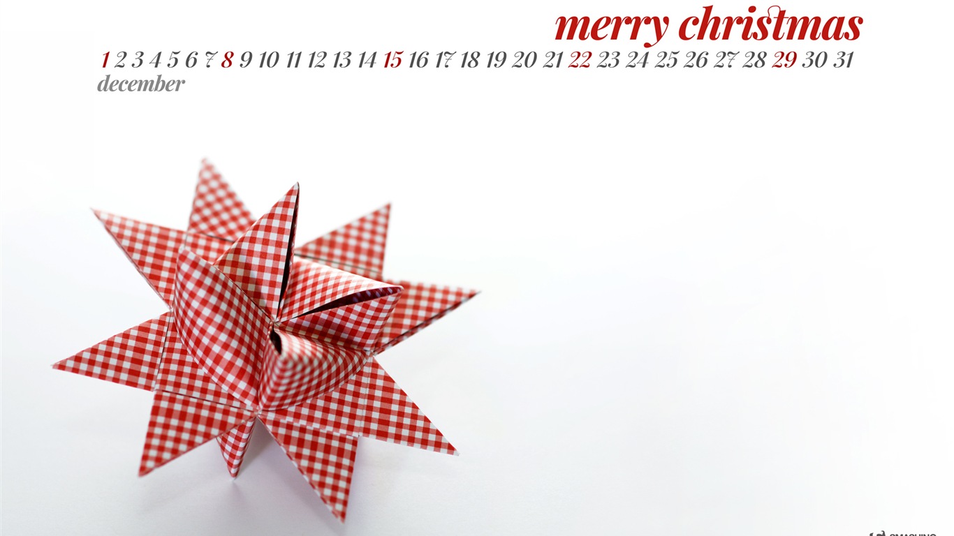 2013年12月 月曆壁紙(一) #6 - 1366x768