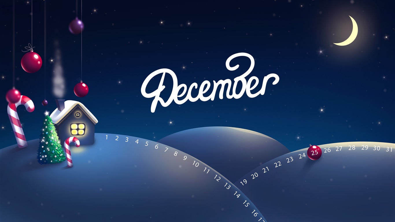 December 2013 Calendar wallpaper (1) #17 - 1366x768