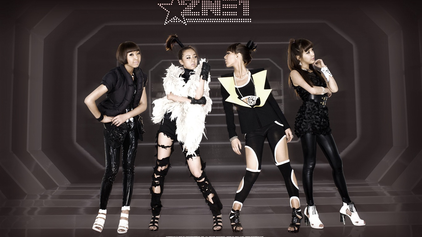 Korean music girls group 2NE1 HD wallpapers #11 - 1366x768