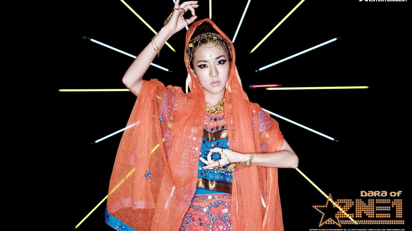 Korean music girls skupina 2NE1 HD tapety na plochu #14 - 1366x768