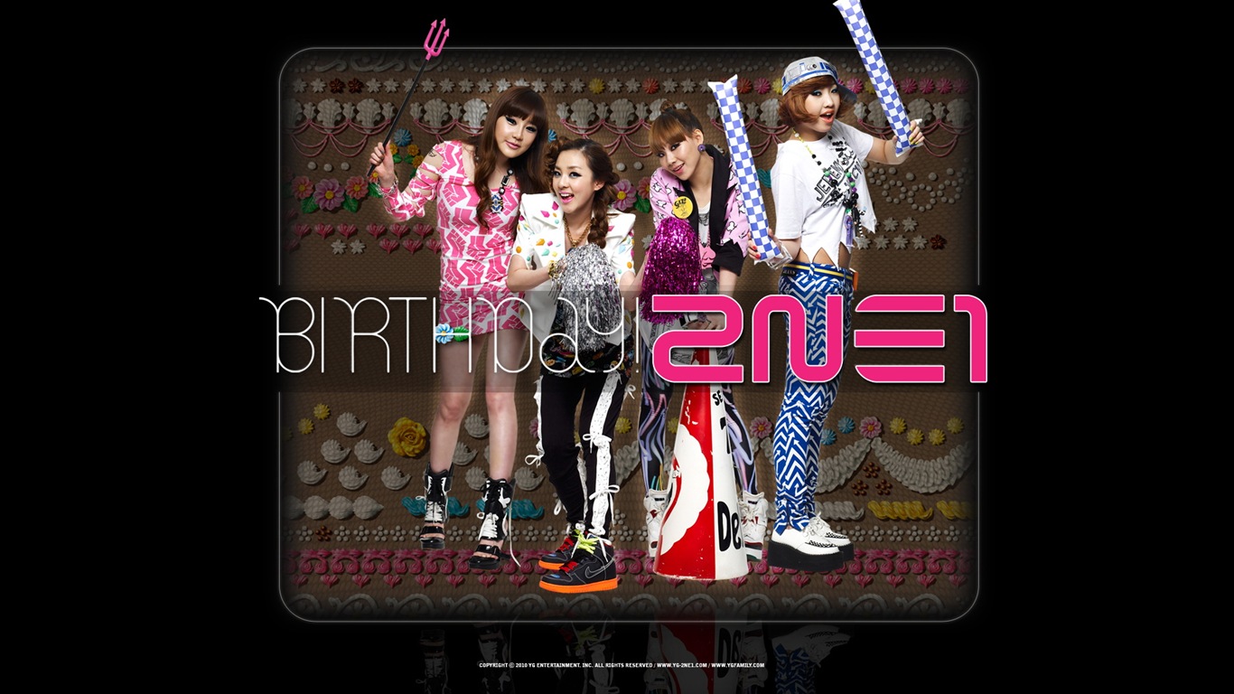 Korean music girls skupina 2NE1 HD tapety na plochu #18 - 1366x768