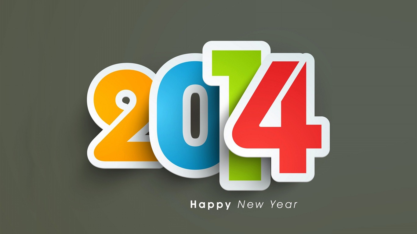 2014 New Year Theme HD Fonds d'écran (2) #9 - 1366x768