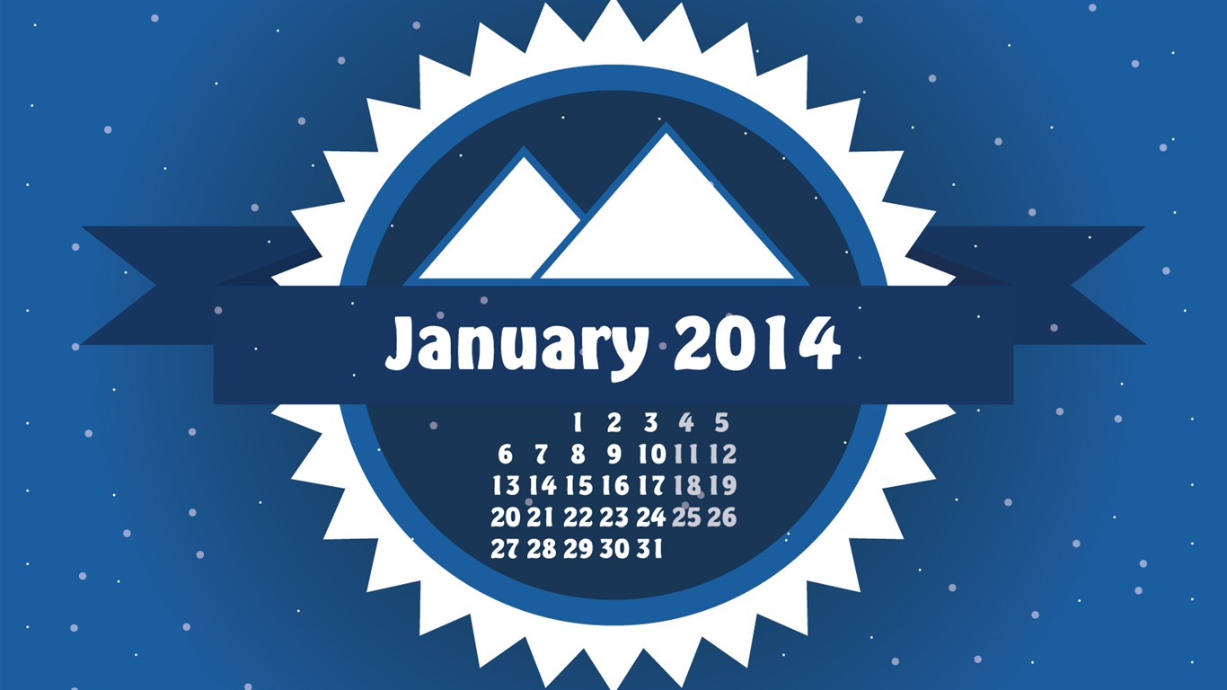 2014년 1월 달력 배경 화면 (1) #12 - 1366x768