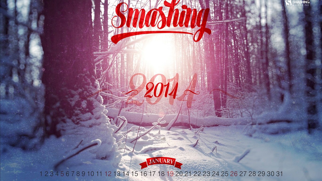 Januar 2014 Kalender Wallpaper (2) #11 - 1366x768