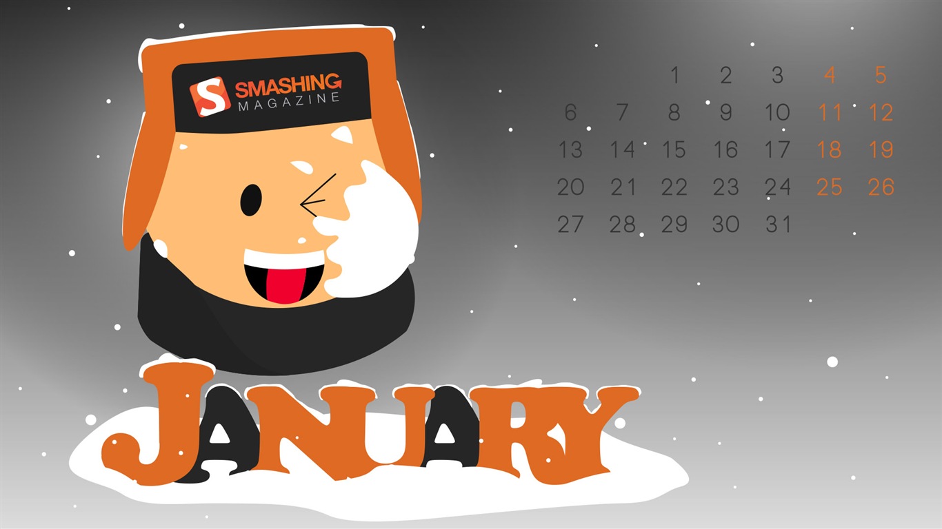 Januar 2014 Kalender Wallpaper (2) #12 - 1366x768