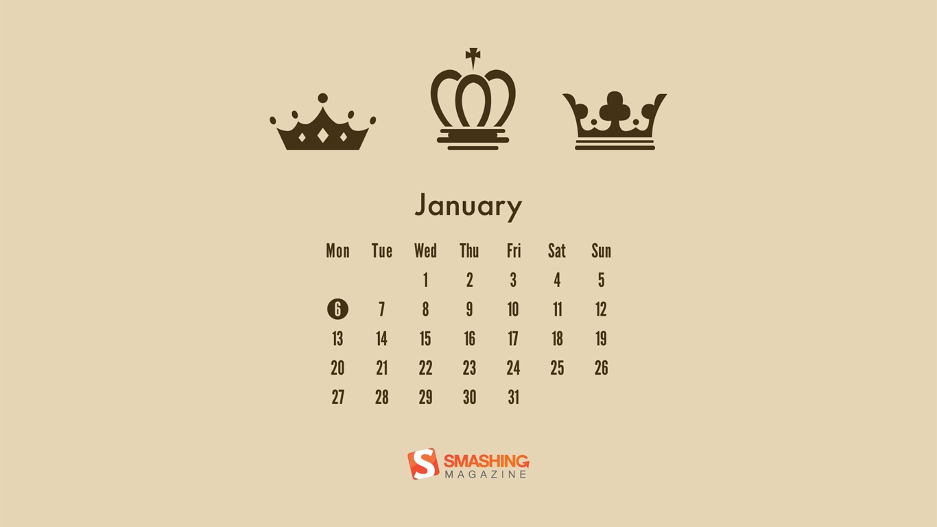 Januar 2014 Kalender Wallpaper (2) #14 - 1366x768