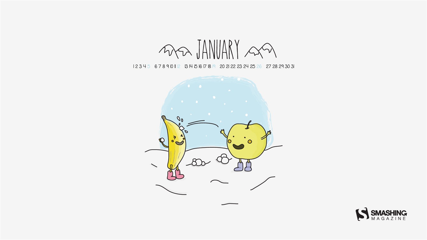 Januar 2014 Kalender Wallpaper (2) #15 - 1366x768