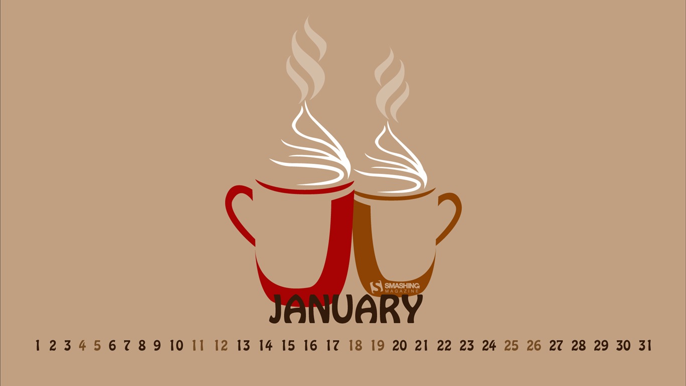 Januar 2014 Kalender Wallpaper (2) #18 - 1366x768