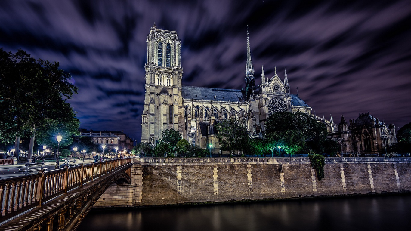 巴黎圣母院 高清风景壁纸5 - 1366x768
