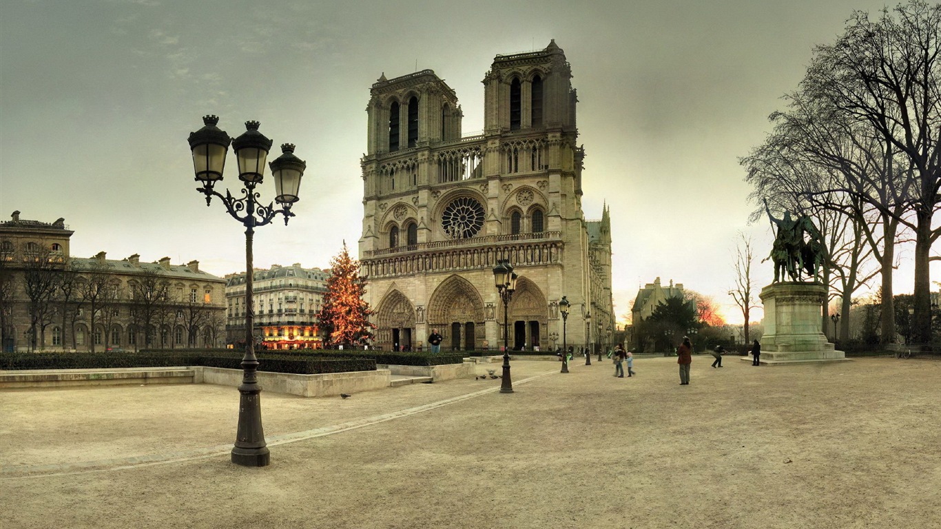 巴黎圣母院 高清风景壁纸6 - 1366x768