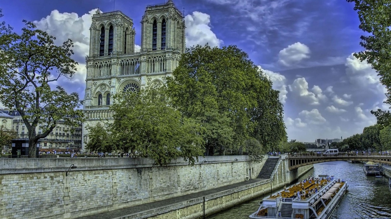 巴黎圣母院 高清風景壁紙 #10 - 1366x768