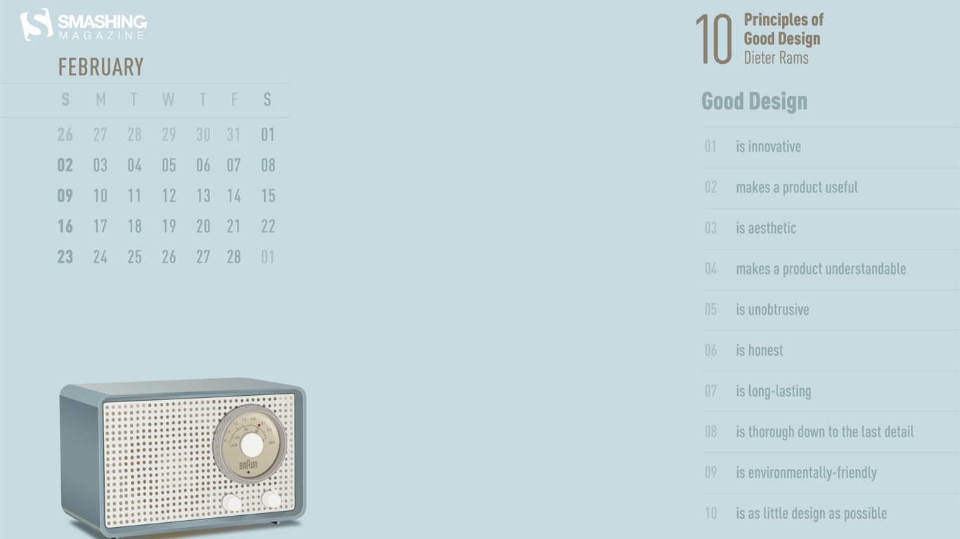 2014年2月 月曆壁紙(二) #10 - 1366x768