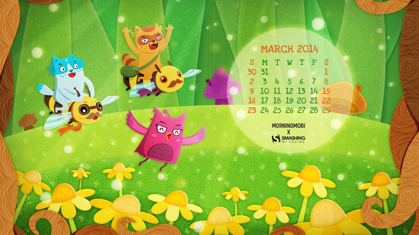 03. 2014 Kalendář tapety (1) #16 - 1366x768