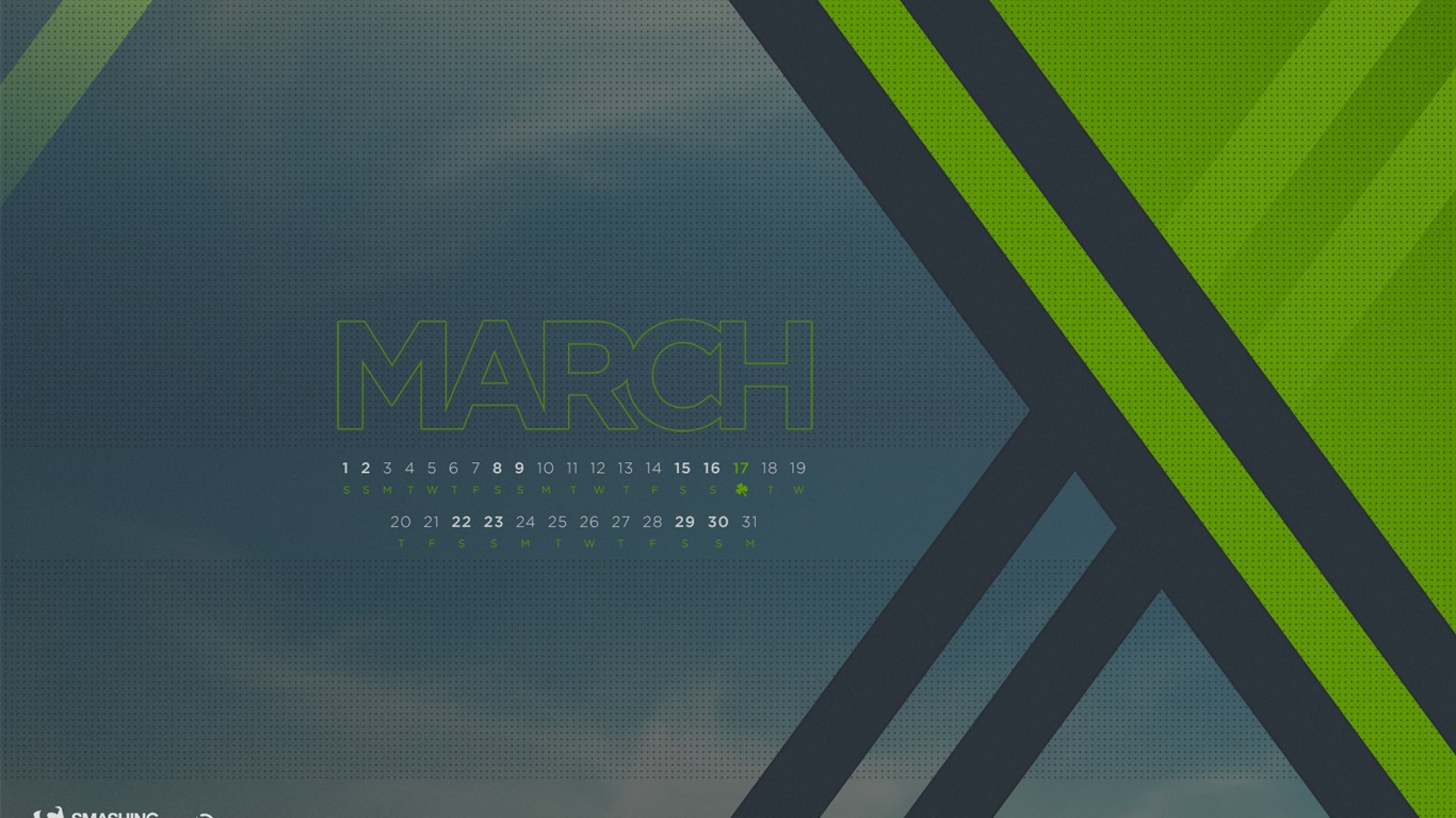 März 2014 Kalender Wallpaper (2) #15 - 1366x768