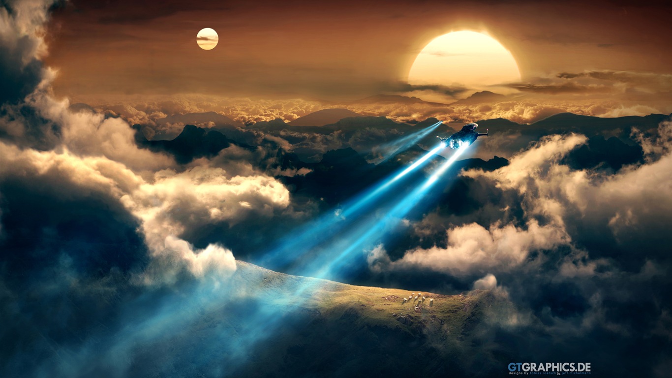 GTGraphics 科幻主題 Windows 8 高清壁紙 #2 - 1366x768