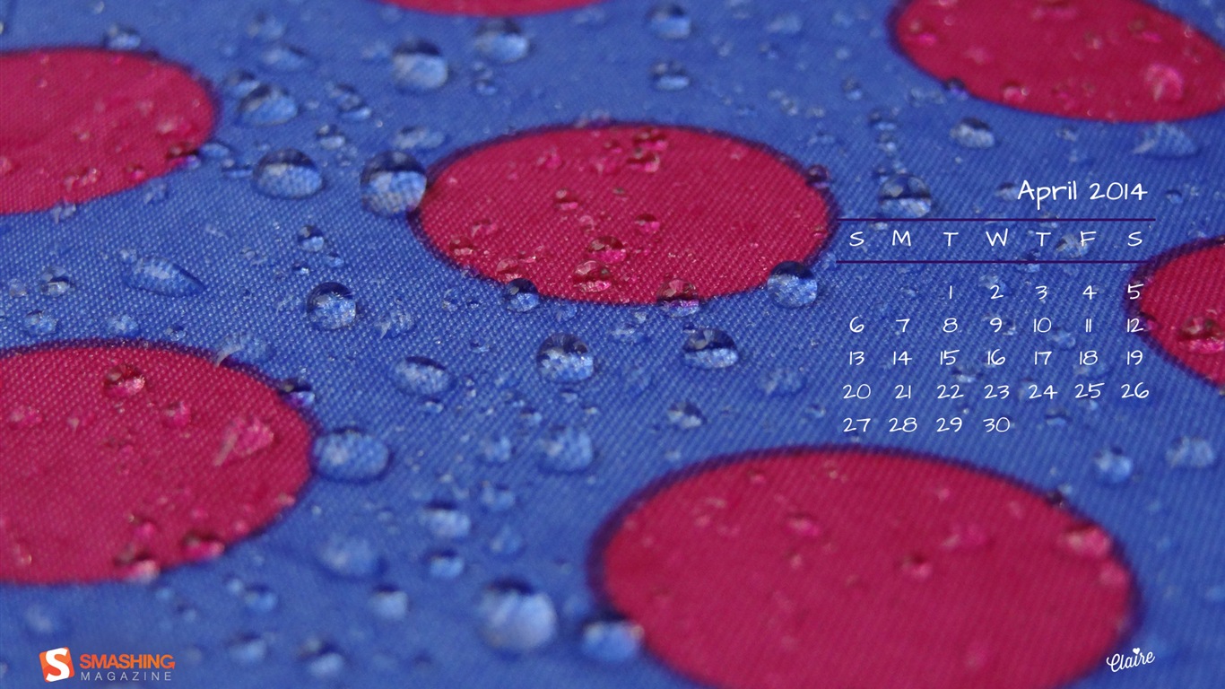 2014年4月 月曆壁紙(一) #20 - 1366x768