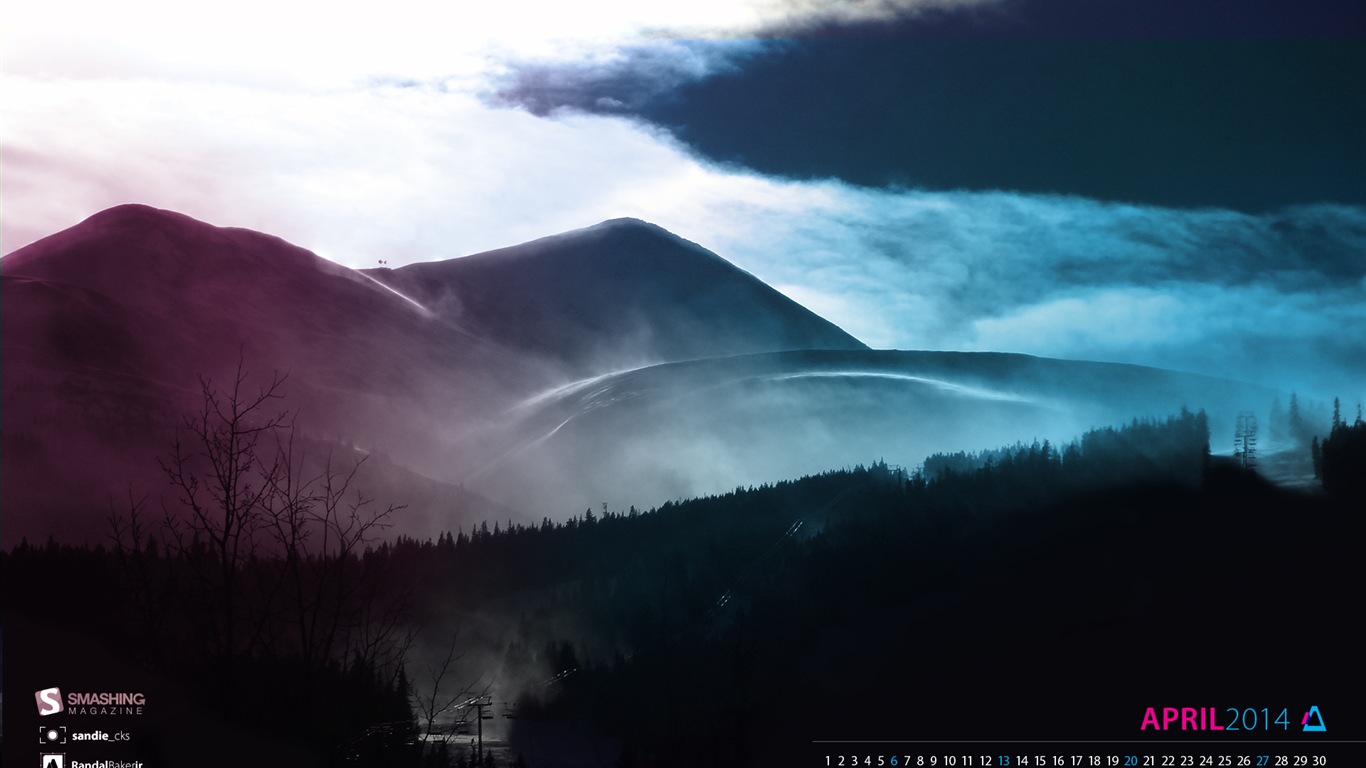 April 2014 calendar wallpaper (2) #1 - 1366x768