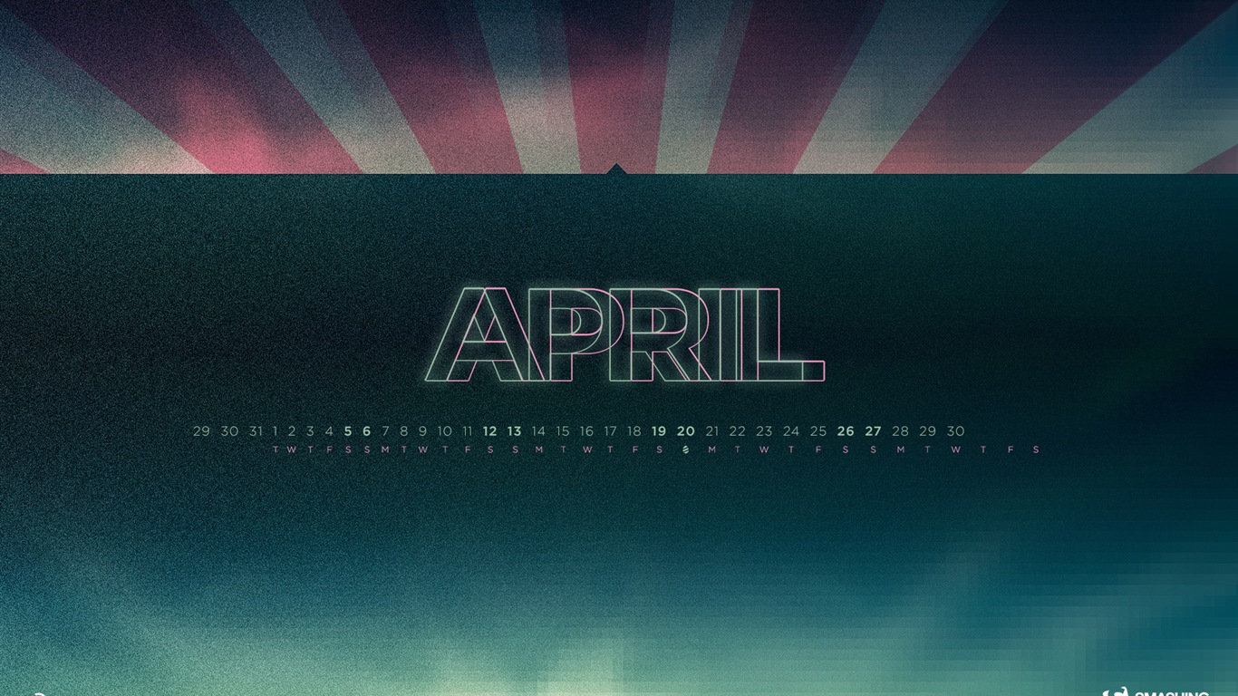 2014年4月 月曆壁紙(二) #6 - 1366x768