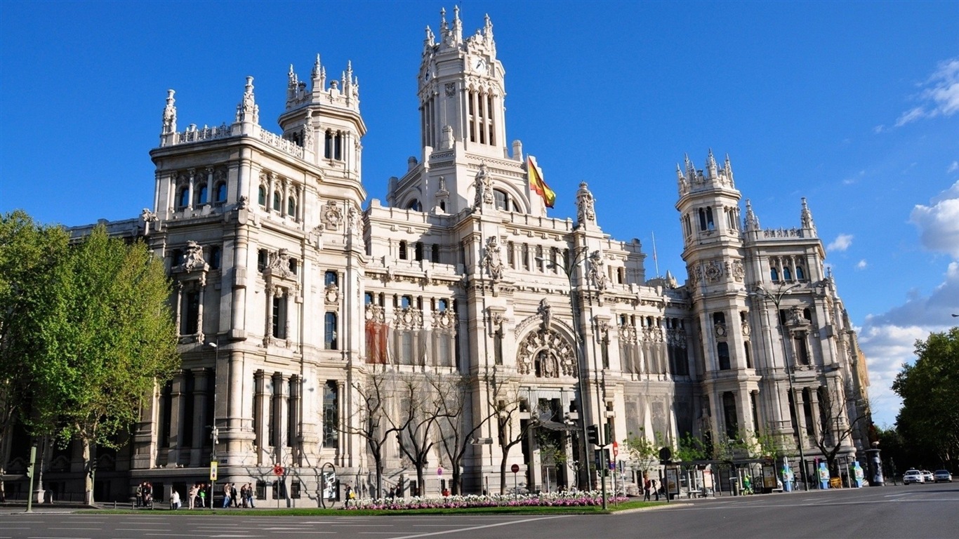 Spanischen Hauptstadt Madrid, Stadtlandschaft HD Wallpaper #4 - 1366x768